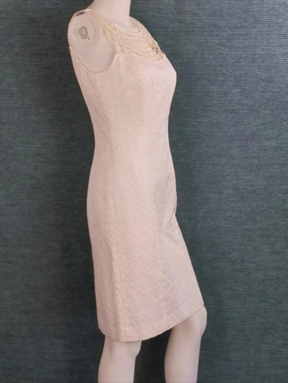 Antonio Melani Sheath Dress, Silk Lattice Yoke - Picture 10 of 14